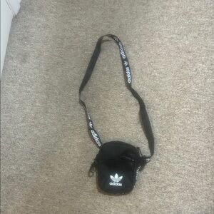 Adidas Black Belt Bag with White Accents